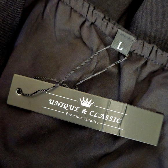 Unique & Classic Women's Black Retro Corset Bustier Swing Dress size L - Picture 14 of 16